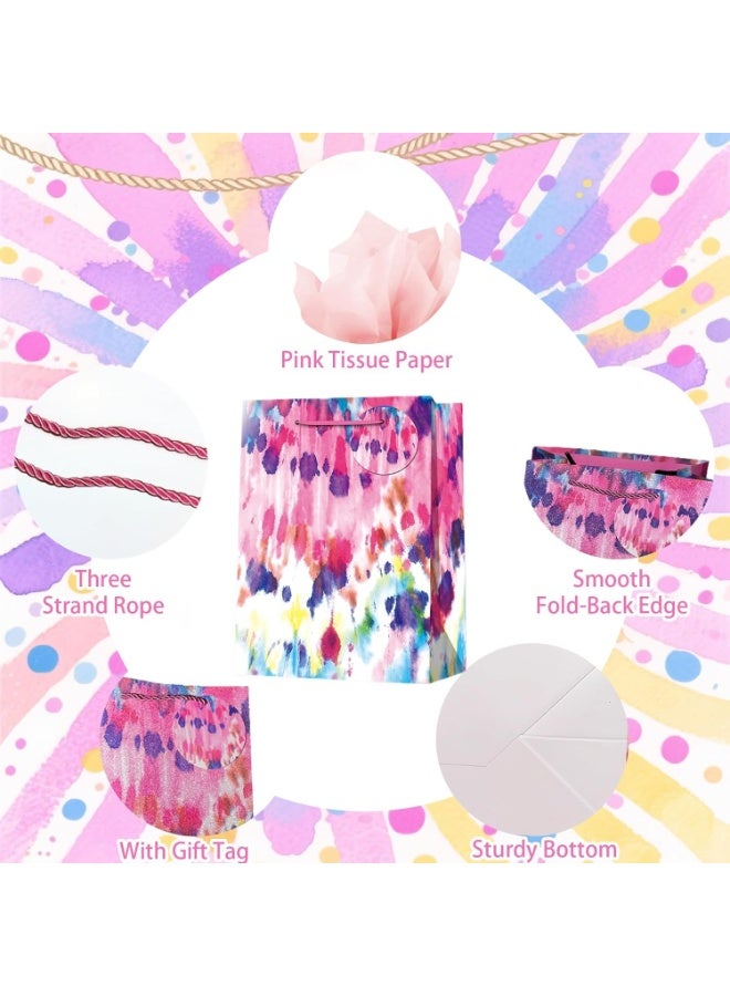 سيوسي Gift Bags, Colorful Paper Bags for Girl Women's Birthdays, Bridal Showers, Weddings, Mother's Day, Christmas, Thank You Bags-All Occation (Colorful, 12pcs, 9" Medium) - Image 3